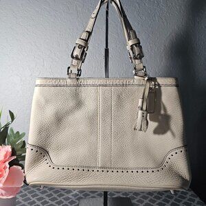 Authentic Coach Hampton Pebbled Leather Tassel Purse 5055 EUC